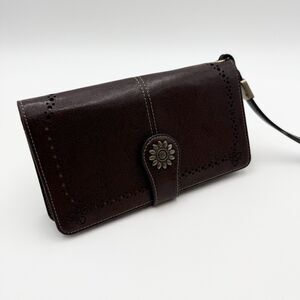Lavemi Large Capacity Leather RFID Wallet Wristlet Clutch Cards Women’s Brown